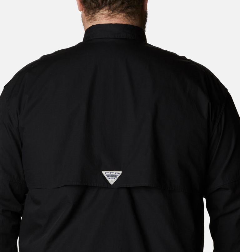 Men's Columbia PFG Bonehead Long Sleeve Shirts Black | Plus Size CA-A6C5L